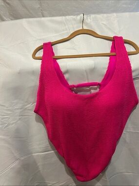 Ashley Graham Hot Pink One-Piece Swimwear